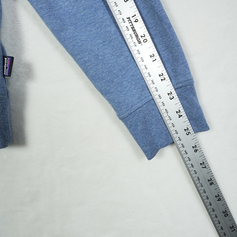 Patagonia Mens Full Zip Hoodie Blue Organic Cotton Logo Sweatshirt Medium - Picture 10 of 10